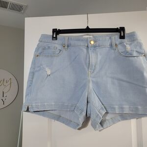 Light Blue Distressed Women's Shorts